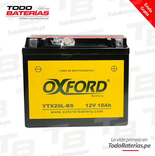 Batería para Motos Oxford YTX20L-BS	