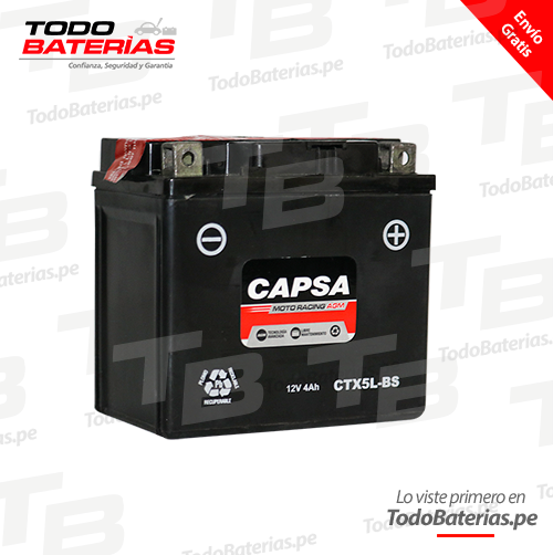 Batería para Motos Capsa CTX5L-BS