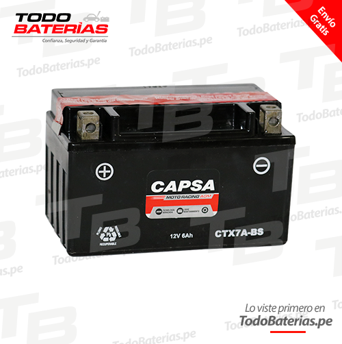 Batería para Motos Capsa CTX7A-BS