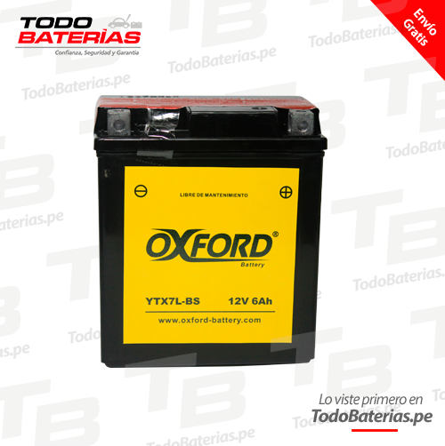 Batería para Motos Oxford YTX7L-BS	