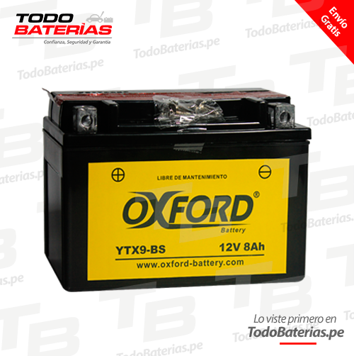 Batería para Motos Oxford YTX9-BS	